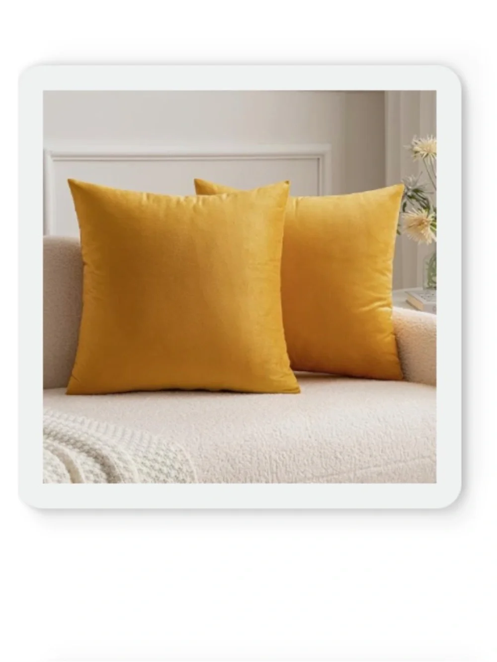 Mustard Velvet Accent Pillow Covers
